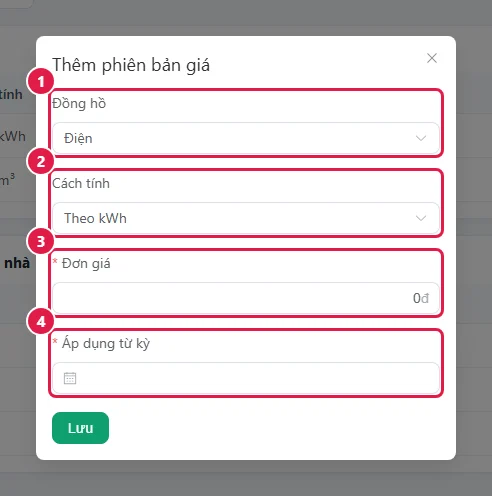 Thêm phiên bản giá