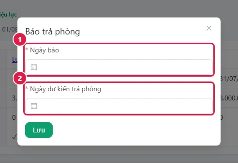 Báo trả phòng