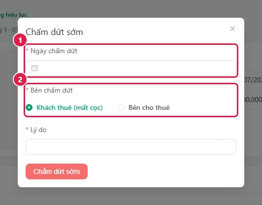 Chấm dứt sớm