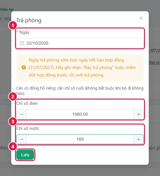 Trả phòng