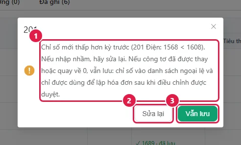 Cảnh báo chỉ số thấp