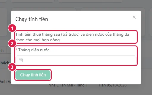 Chạy tính tiền